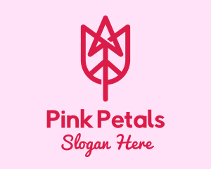 Pink Tulip Arrow logo design