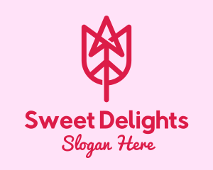 Pink Tulip Arrow logo design