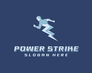 Human Thunderbolt Electricity logo design