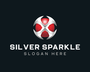 Silver - 3D Metallic Letter X logo design