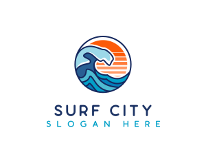 Ocean Surf Waves logo design