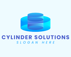 Cylinder - 3D Stage Platform logo design