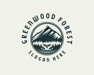 Mountain Forest Bird logo design