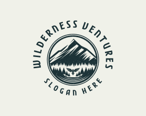 Mountain Forest Bird logo design