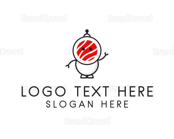 Sushi Robot Cartoon Logo