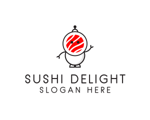 Sushi Robot Cartoon  logo design