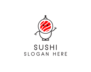 Sushi Robot Cartoon  logo design