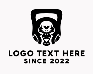 Badge - Kettlebell Weights Gorilla logo design