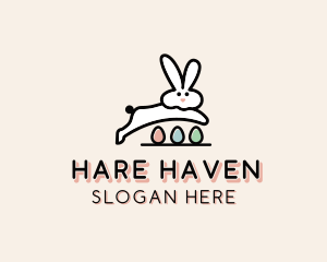 Egg Easter Bunny logo design