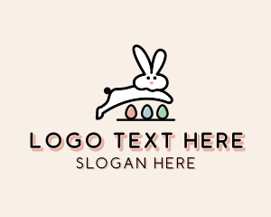 Jump - Egg Easter Bunny logo design