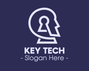 Cyborg Keyhole Head logo design