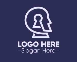 Person - Cyborg Keyhole Head logo design