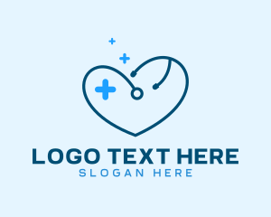 Cardiology - Stethoscope Heart Cardiology logo design