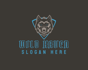 Shield Wild Wolf logo design