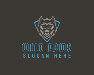 Mammal - Shield Wild Wolf logo design