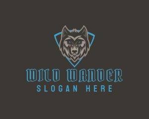 Shield Wild Wolf logo design