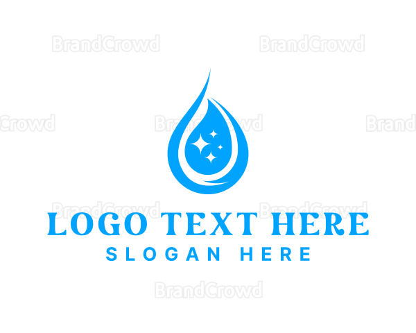 Water Droplet Sparkle Logo