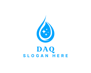 Water Droplet Sparkle Logo