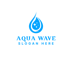 Water Droplet Sparkle logo design