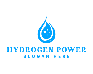 Hydrogen - Water Droplet Sparkle logo design