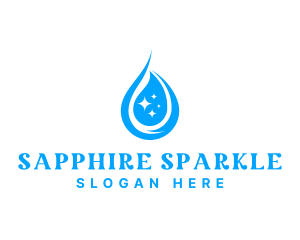 Water Droplet Sparkle logo design