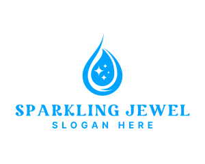 Water Droplet Sparkle logo design