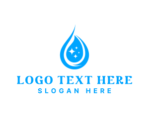 Wash - Water Droplet Sparkle logo design