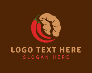 Food Blog - Ginger & Chili Ingredients logo design