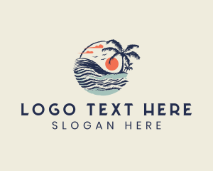 Island - Sunset Beach Resort logo design