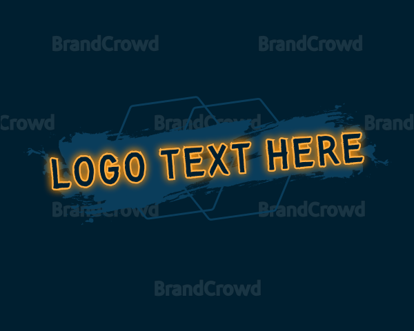 Glowing Brush Painting Business Logo