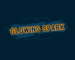 Glowing Brush Painting Business logo design