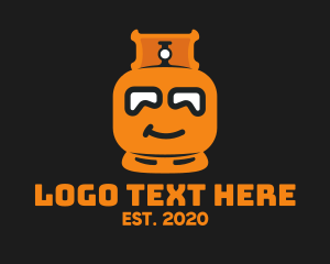 Cartoonish - Orange Gas Tank Mascot logo design