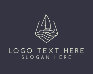Polygon - Monoline Sailing Yacht logo design