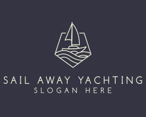 Monoline Sailing Yacht logo design