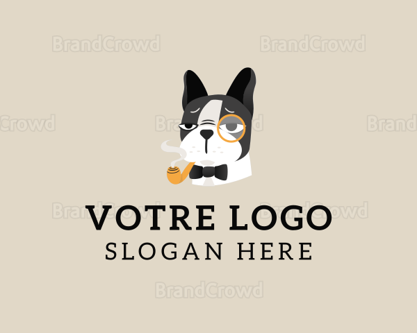 Retro French Bulldog Logo