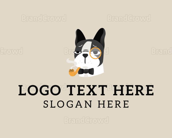 Retro French Bulldog Logo