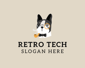 Retro French Bulldog logo design