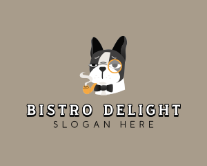 Retro French Bulldog logo design