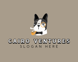 Retro French Bulldog logo design