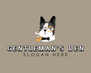 Retro French Bulldog logo design