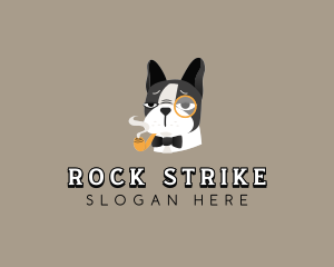 Retro French Bulldog logo design