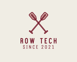 Canoe Rowing Paddle  logo design