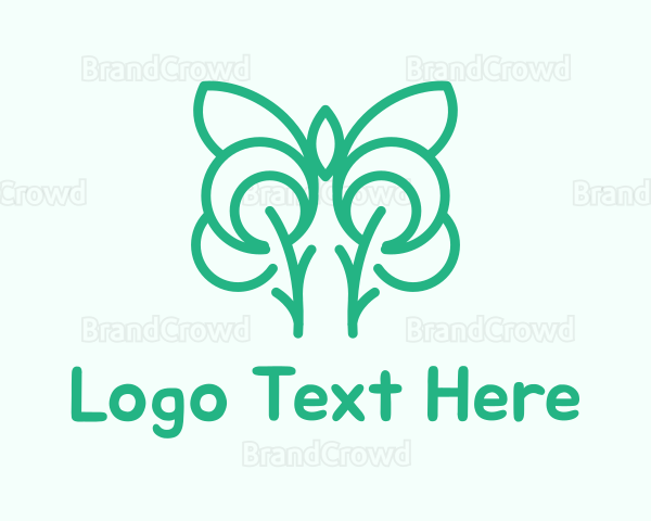Symmetrical Herbal Plant Logo