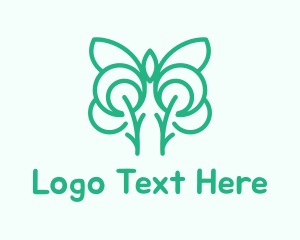 Green - Symmetrical Herbal Plant logo design