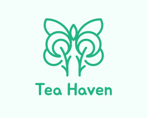 Symmetrical Herbal Plant  logo design