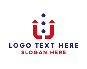 Courier - Marketing Arrow Letter U logo design