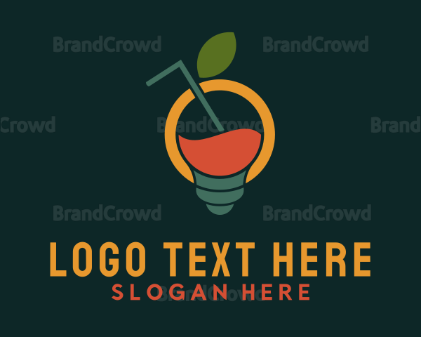 Lightbulb Fruit Beverage Logo