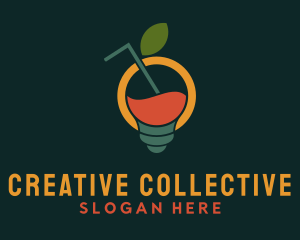 Lightbulb Fruit Beverage logo design