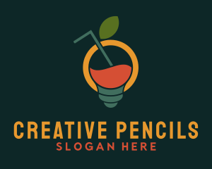 Lightbulb Fruit Beverage logo design