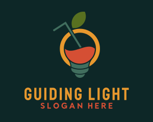 Lightbulb Fruit Beverage logo design